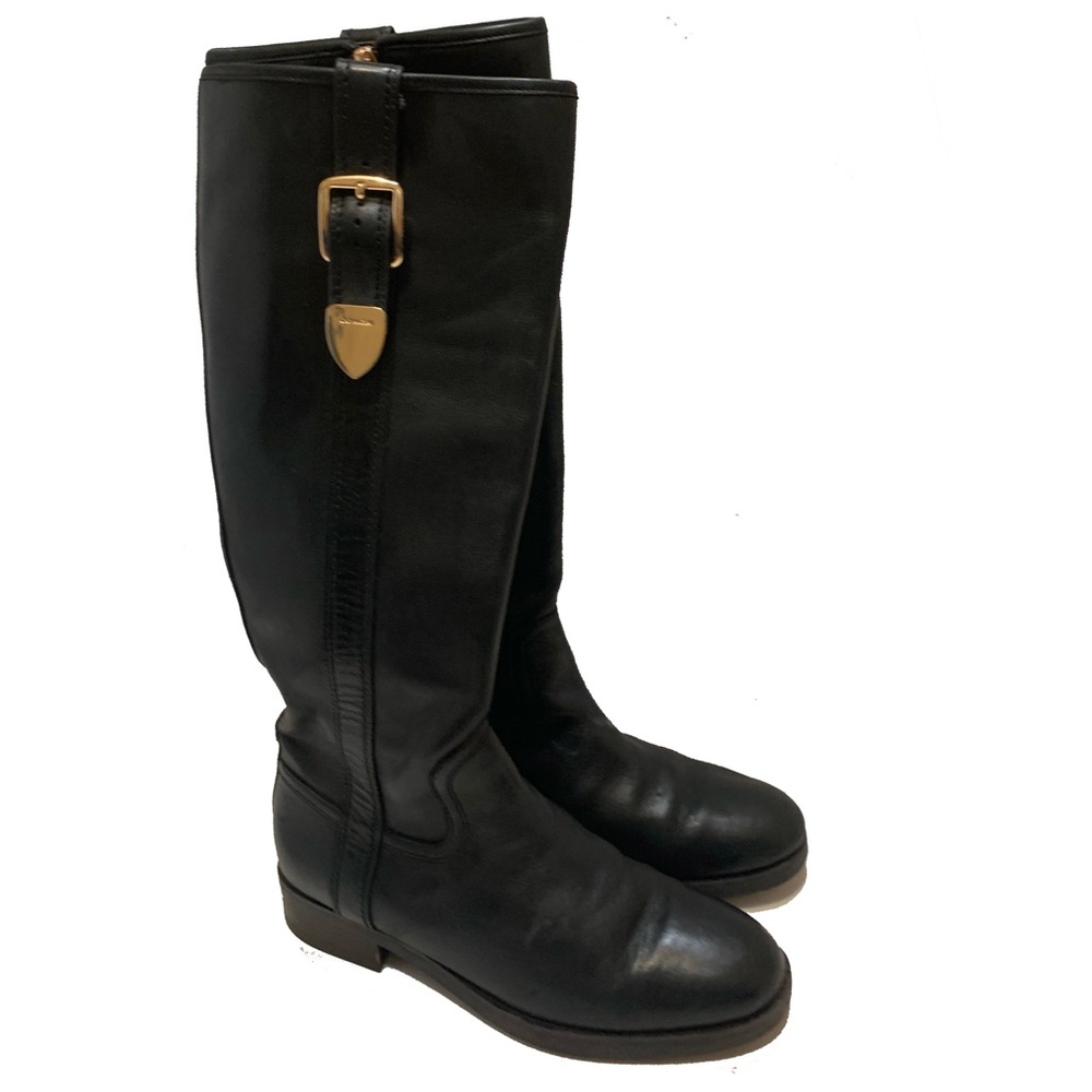 6 / Coach Black Leather Riding Boots